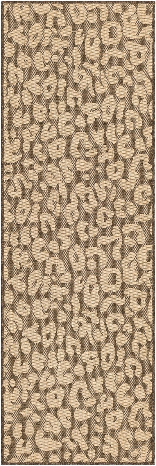 2' 7 x 8' Durand · Leopard print rug, brown and natural