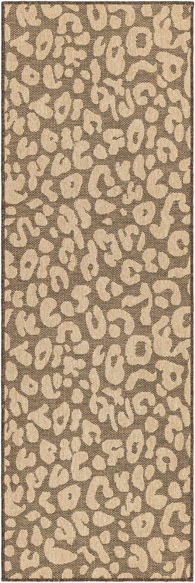 2' 7 x 8' Durand · Leopard print rug, brown and natural