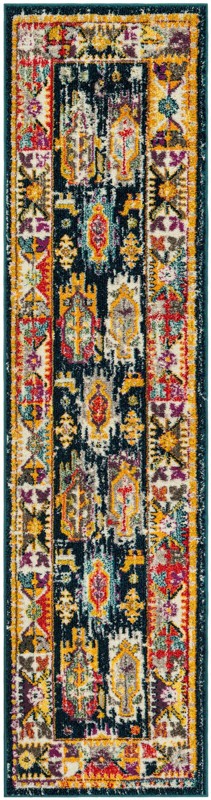 2' x 8' Cullen · Border rug, navy blue