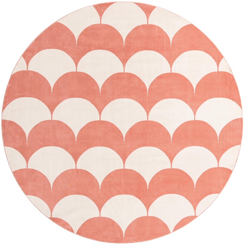 7' 10 x 7' 10 Ocala · Geometric rug, soft coral pink