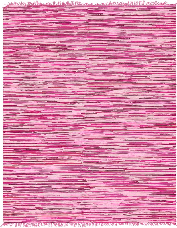 Fenn · Striped Chindi Rug, pink