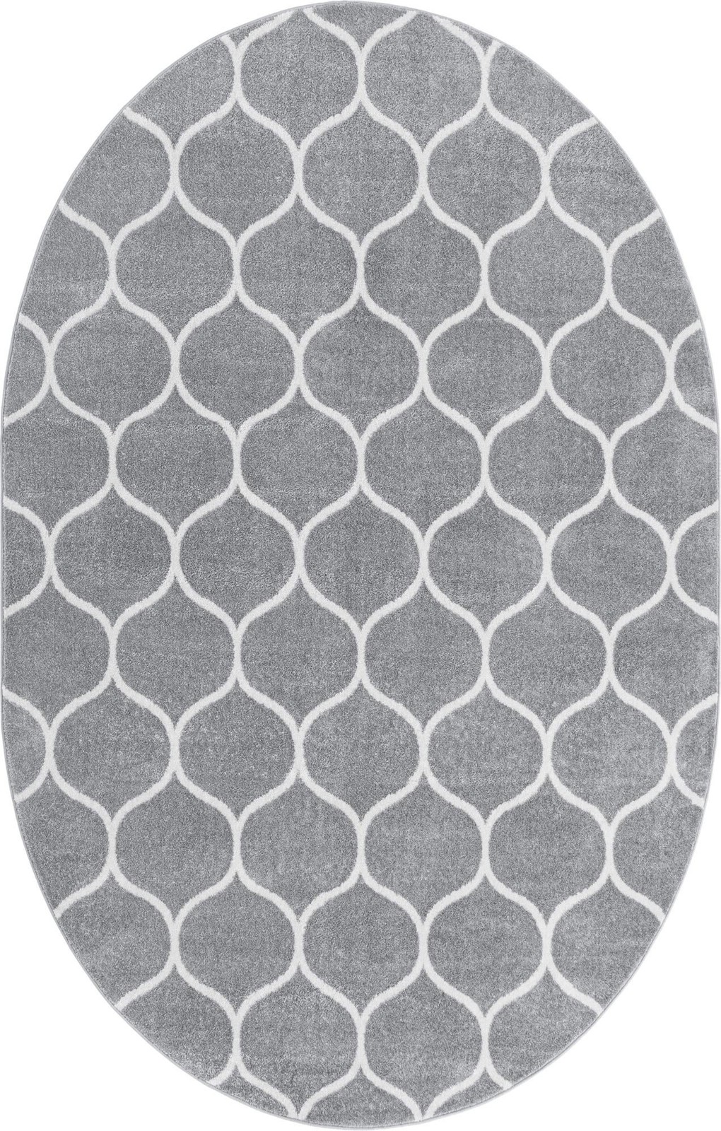 5' 3 x 8' Ingram · Lattice rug, gray and ivory