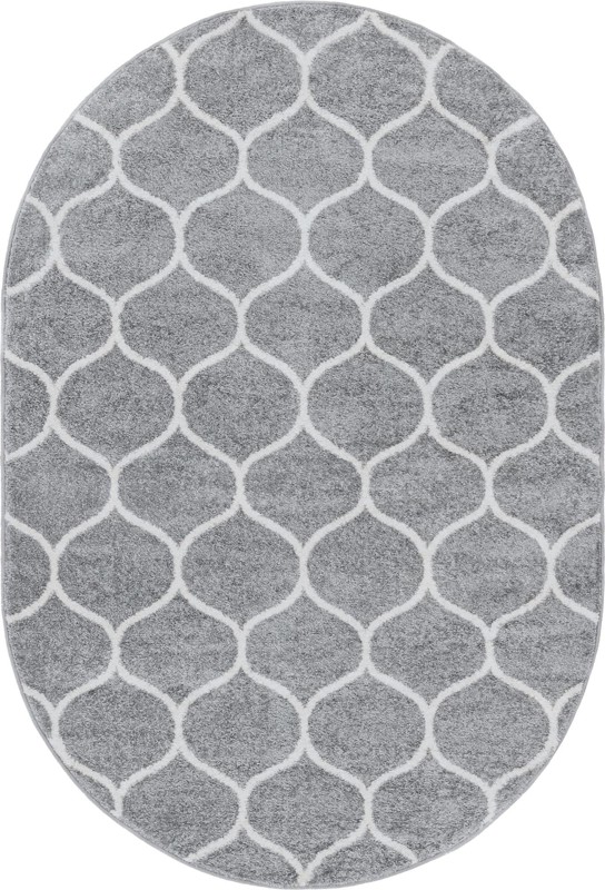 4' x 6' Ingram · Lattice rug, gray and ivory