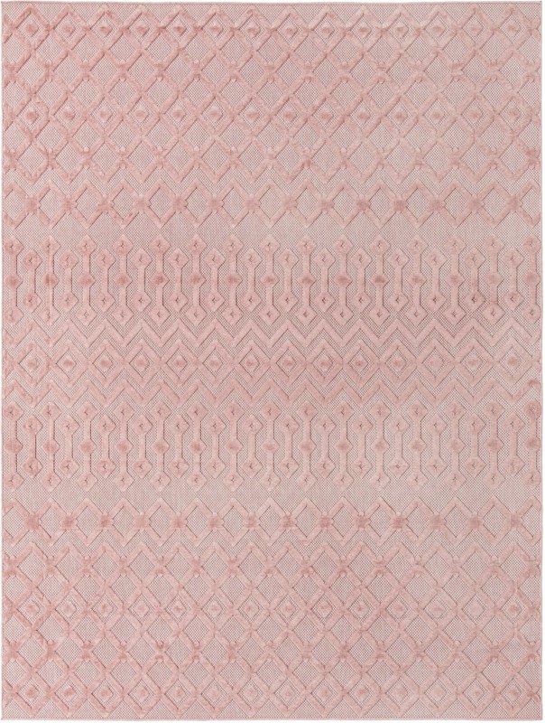 9' x 12' Creed · Chevron Outdoor Rug, pink