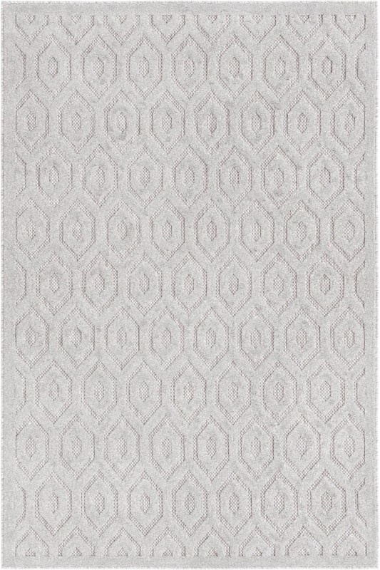 5' 3 x 8' Roanoke · Geometric trellis Outdoor Rug, light gray