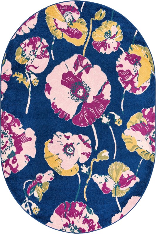 6' x 9' Hyland · Floral rug, navy and pink