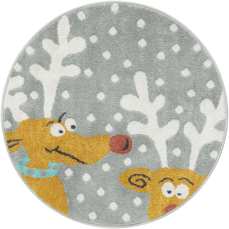 3' 3 x 3' 3 Dove · Pictoral rug, gray