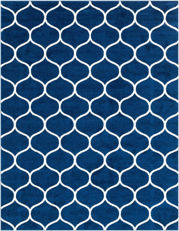 7' 10 x 10' Ingram · Lattice rug, navy and ivory