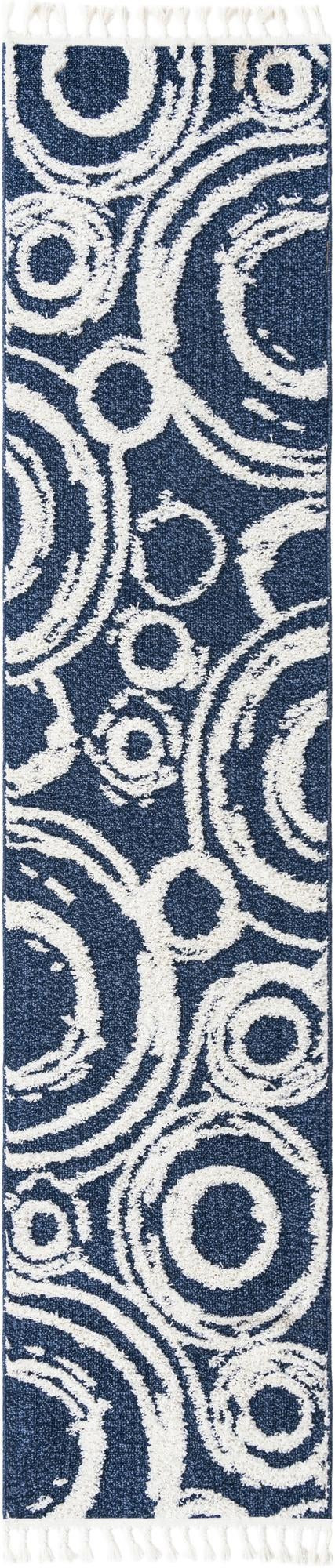 2' 7 x 12' Beech · Abstract rug, blue