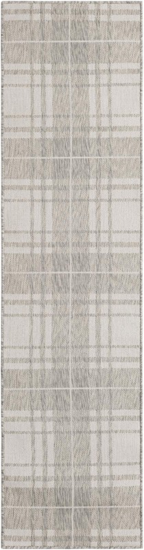 2' x 8' Maguire · Plaid Outdoor Rug, gray