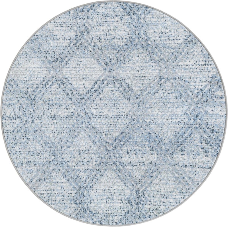 Northbrook · Lattice Washable Rug, blue