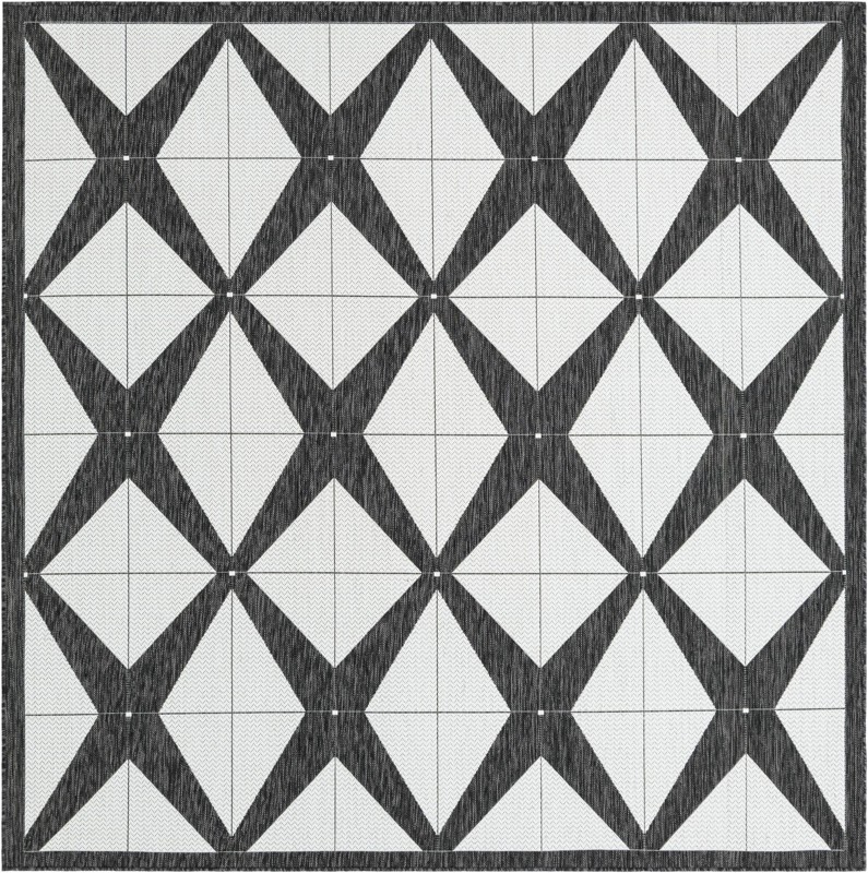 Whyte · Border Outdoor Rug, black and white