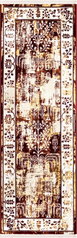 2' x 6' Bushnell · Border rug, burgundy red