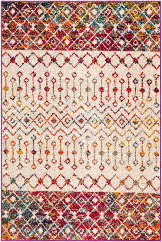 4' x 6' Vernon · Geometric tribal rug, ivory multi