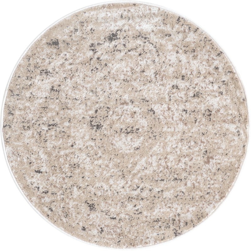 Priestley · Distressed medallion rug, beige and gray