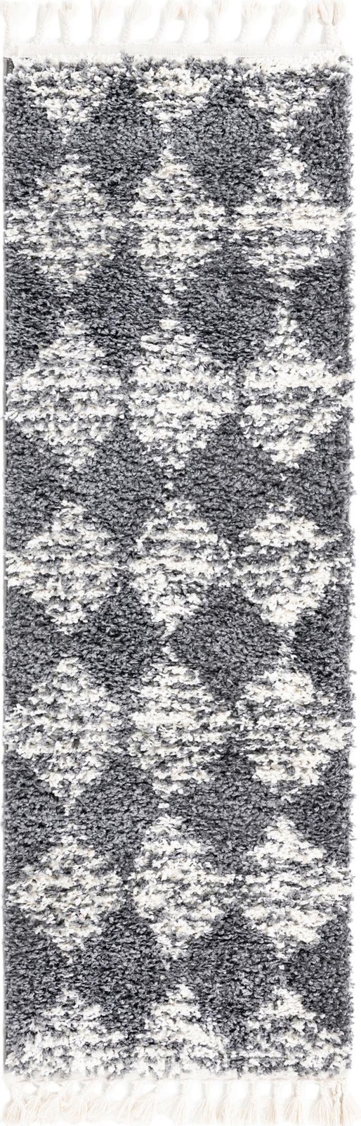 2' x 6' Newton · Diamond Shag Rug, gray
