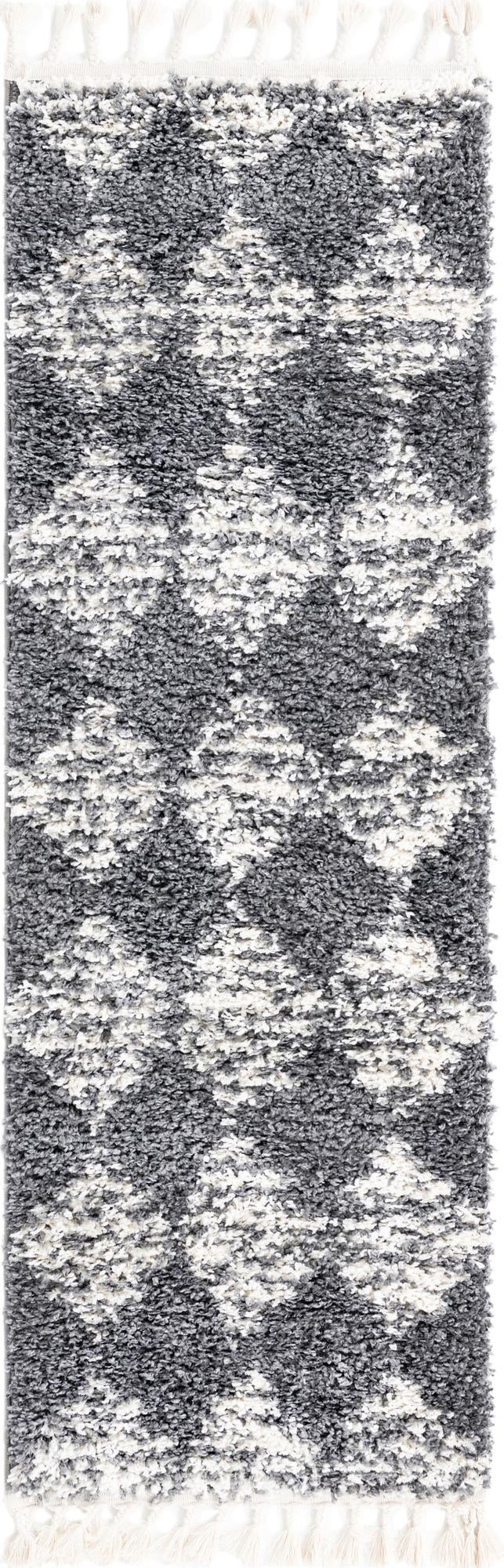 2' x 6' Newton · Diamond Shag Rug, gray