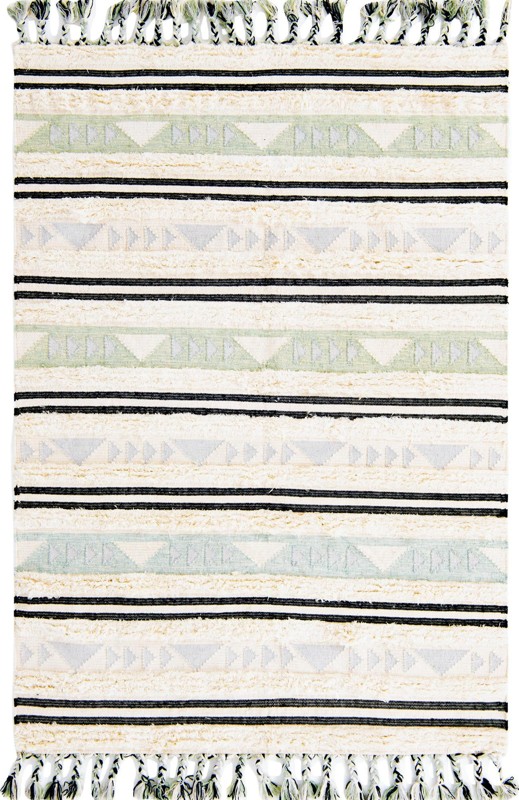 6' 1 x 9' Tolbert · Geometric Wool Rug, aquamarine