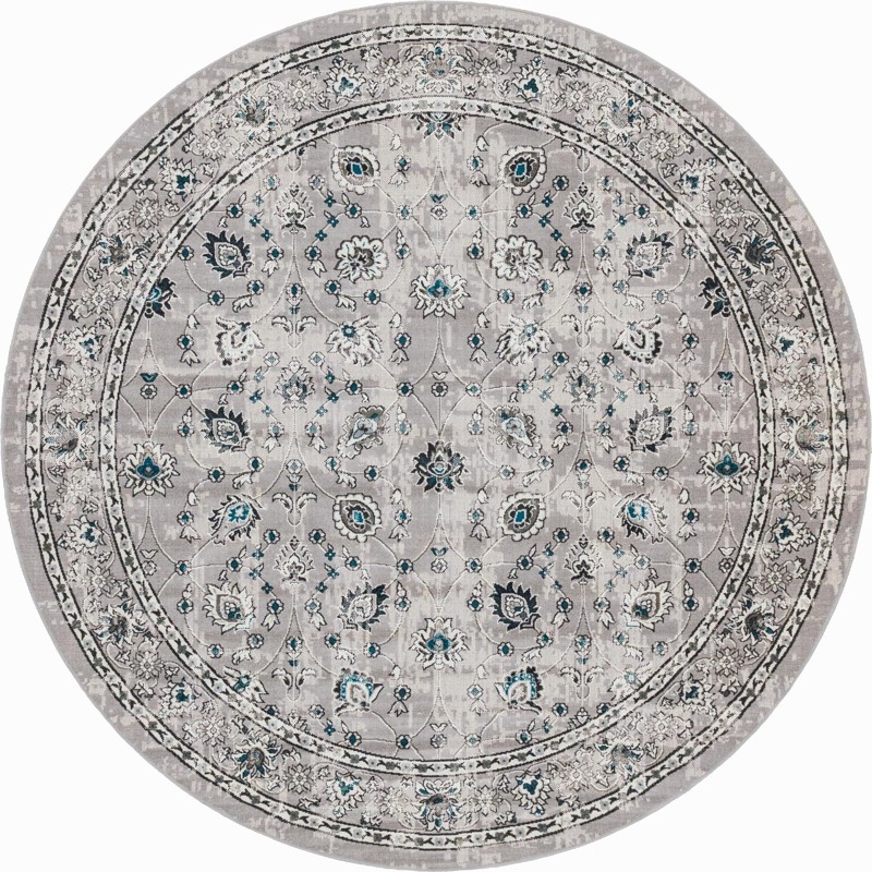 7' 10 x 7' 10 Carson · Border rug, grey