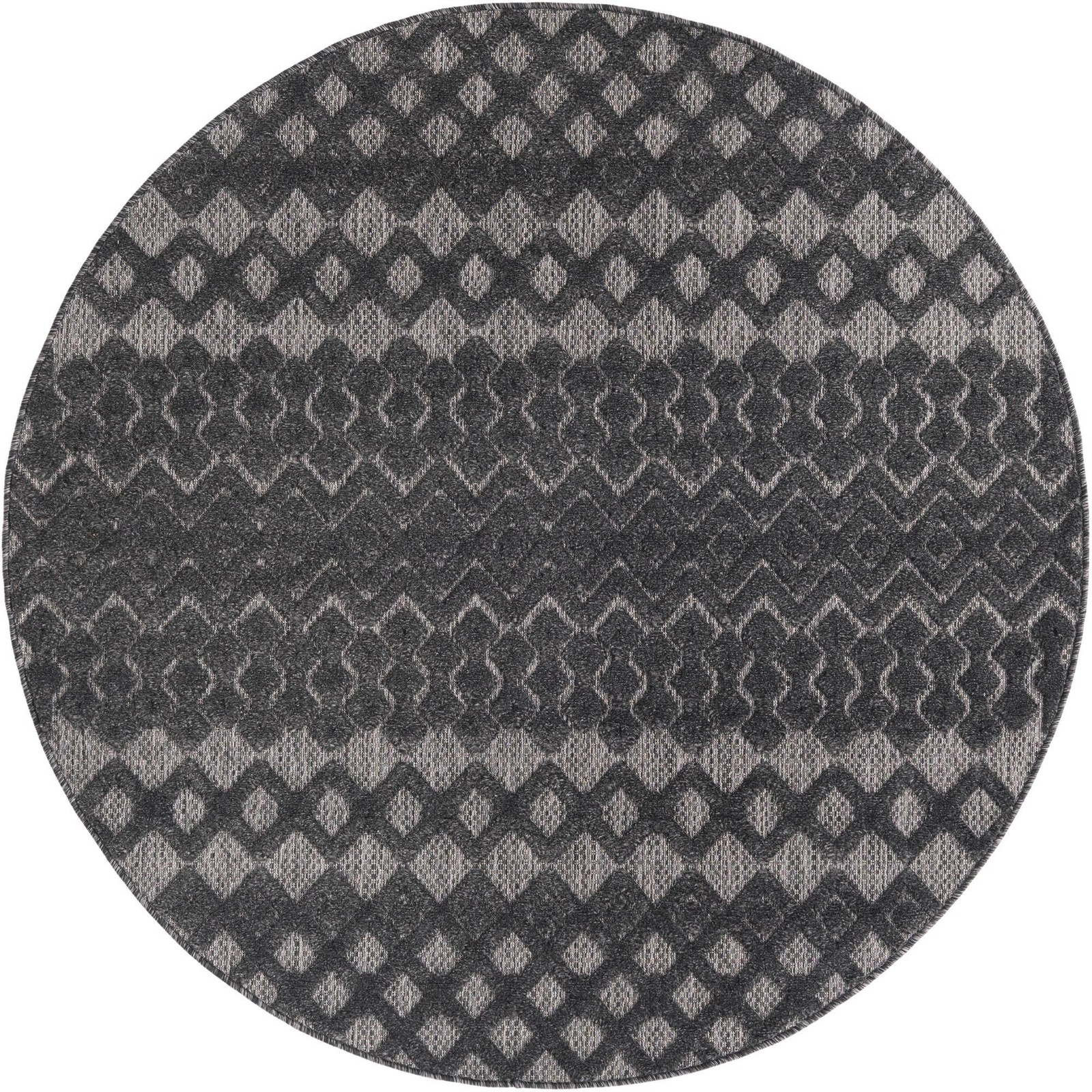 5' 3 x 5' 3 Creed · Geometric Outdoor Rug, charcoal gray and ash
