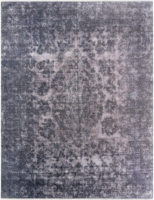9' x 11' 10 Tooley · Distressed medallion rug, gray and blue