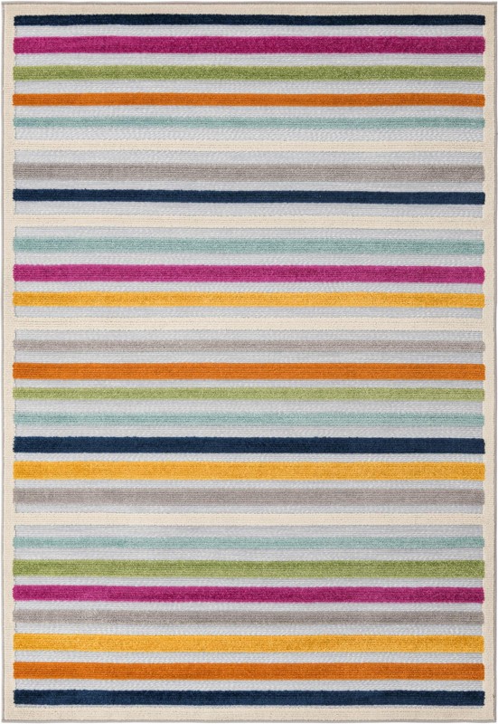 Wesley · Striped Outdoor Rug, multicolor and gray