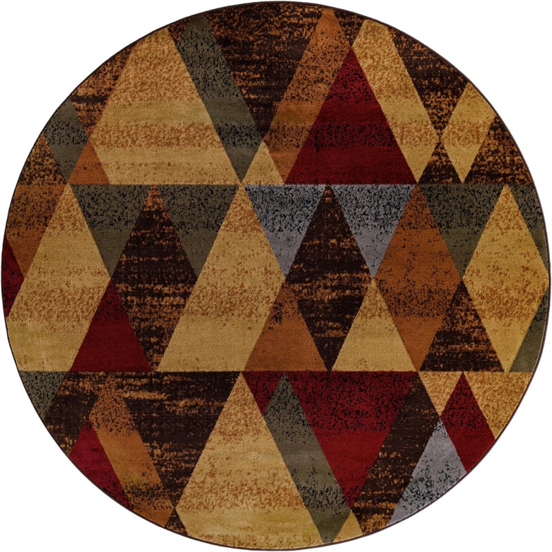 7' x 7' Clove · Geometric rug, multi