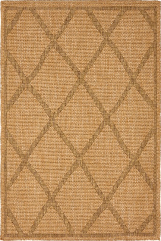 4' x 6' Fanshawe · Diamond Outdoor Rug, light brown and brown