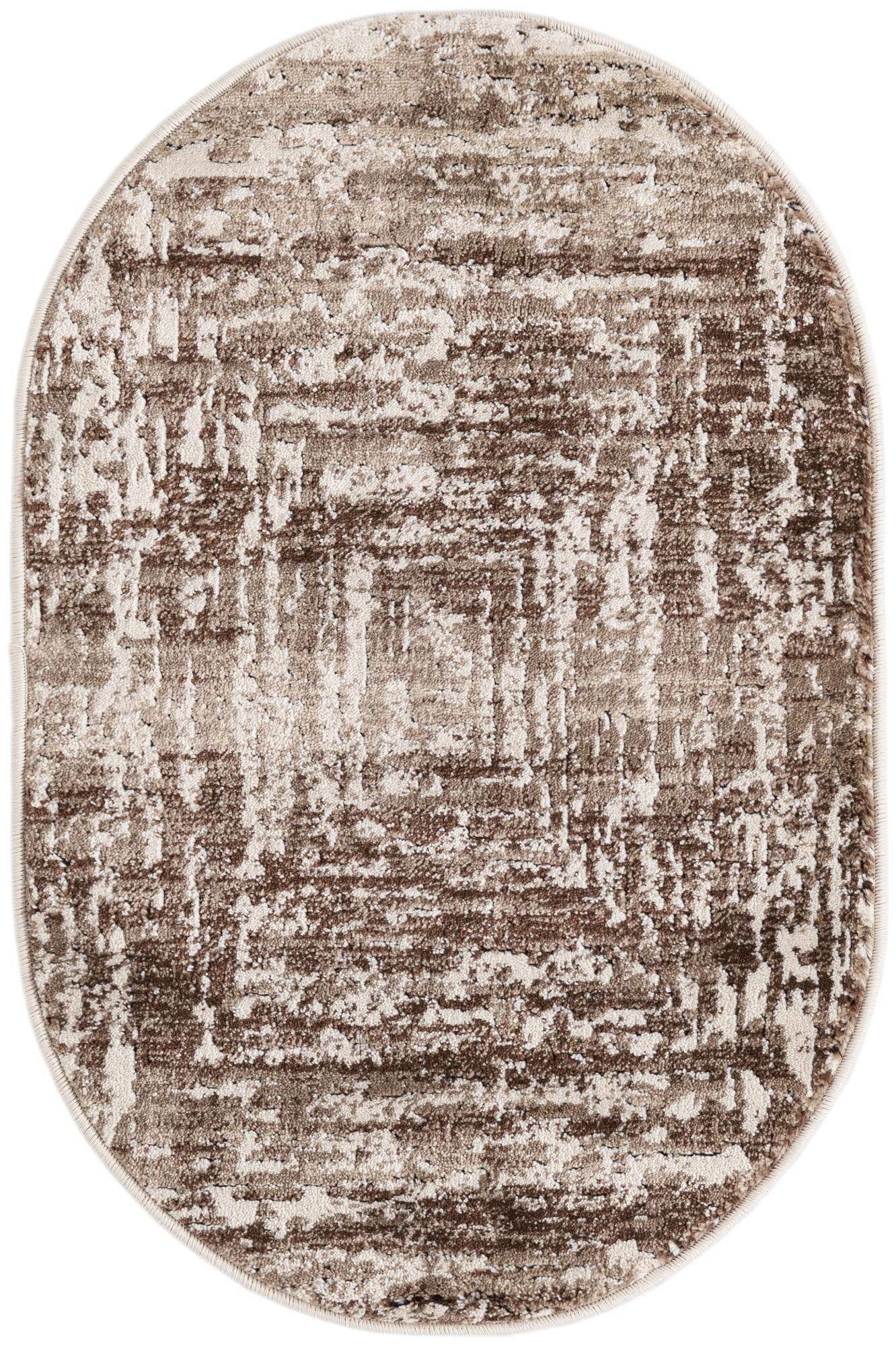 2' x 3' Wrenfield · Abstract rug, chocolate and beige