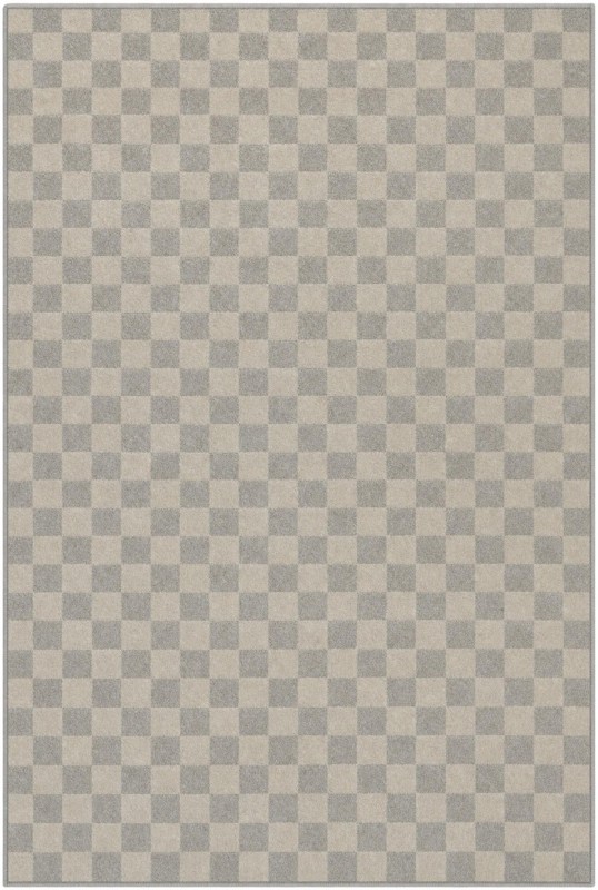 4' x 6' Compton · Checkered rug, ivory