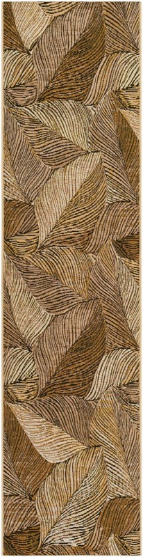 Trowell · Leaf pattern Outdoor Rug, brown and beige