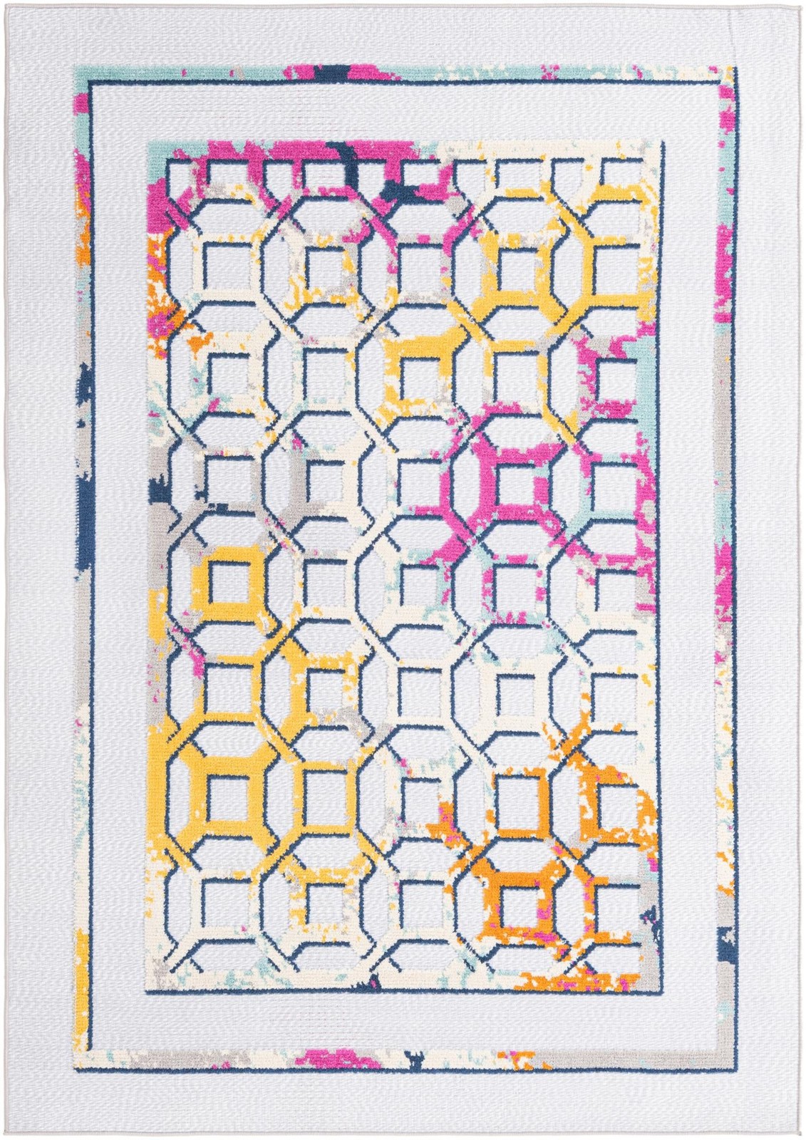 5' 3 x 7' 7 Easton · Geometric Outdoor Rug, gray and multicolor