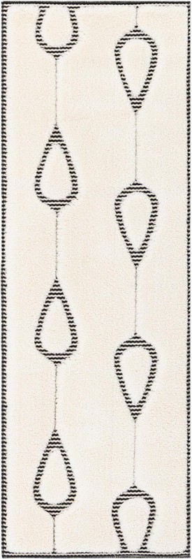 2' x 6' Russell · Border rug, ivory white