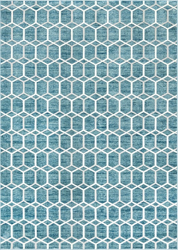 9' 10 x 14' Babcock · Geometric rug, blue