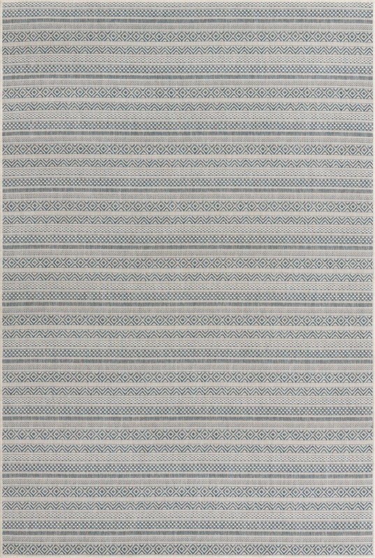 6' x 9' Merlin · Geometric Outdoor Rug, light blue