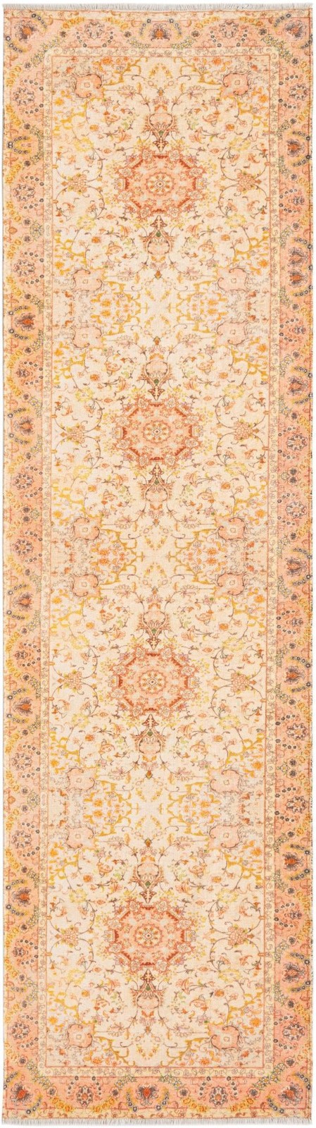 3' 3 x 11' 10 Crestline · Border rug, ivory and gold