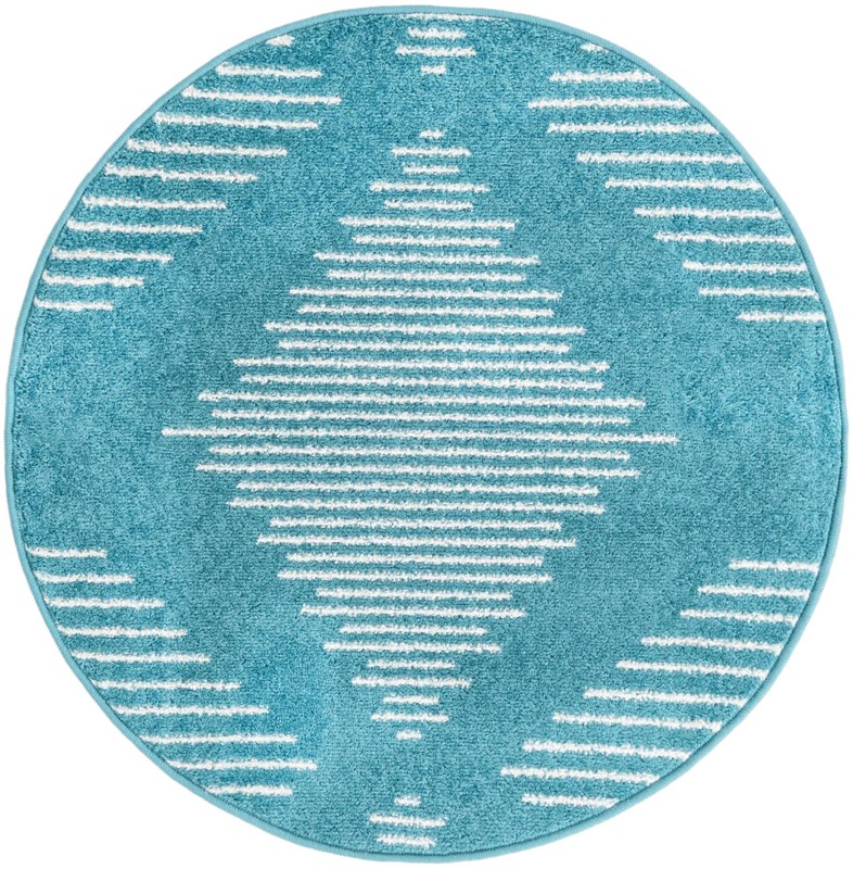 3' x 3' Knox · Diamond rug, turquoise
