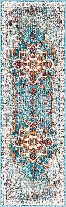 Garnet · Border rug, turquoise