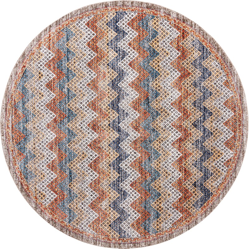 10' x 10' Walworth · Chevron rug, rust and blue