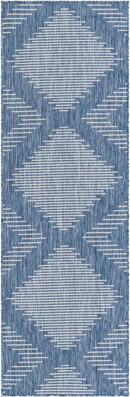 Harlow · Geometric Outdoor Rug, blue