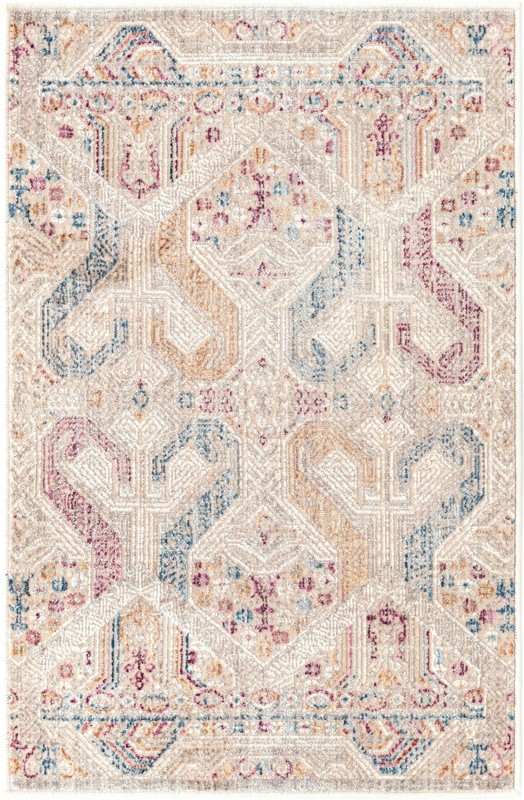 2' x 3' Livingston · Tribal geometric rug, ivory and multi