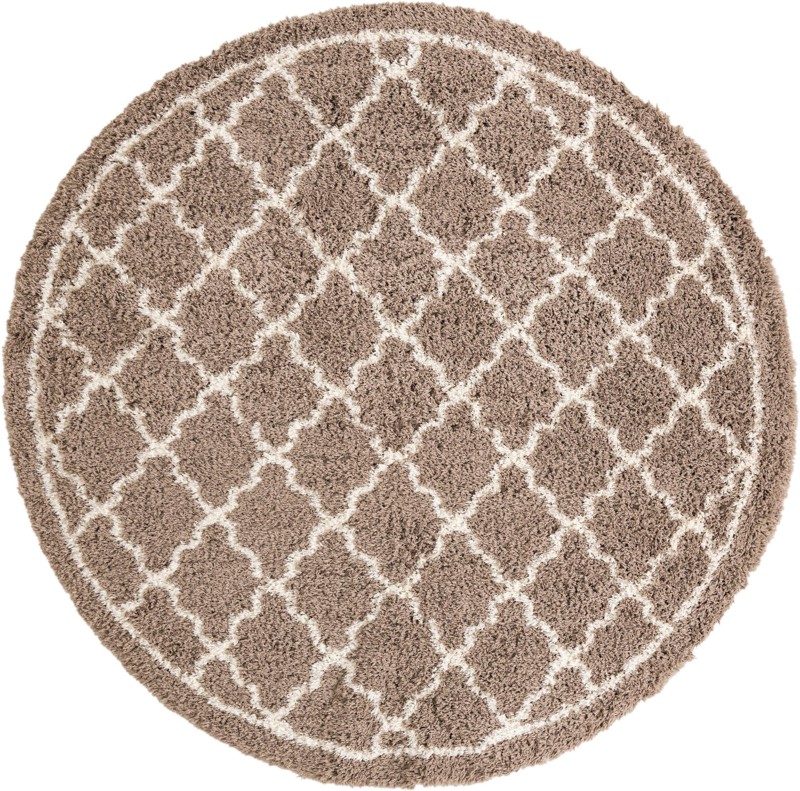 10' x 10' Kemble · Lattice shag rug, khaki and ivory