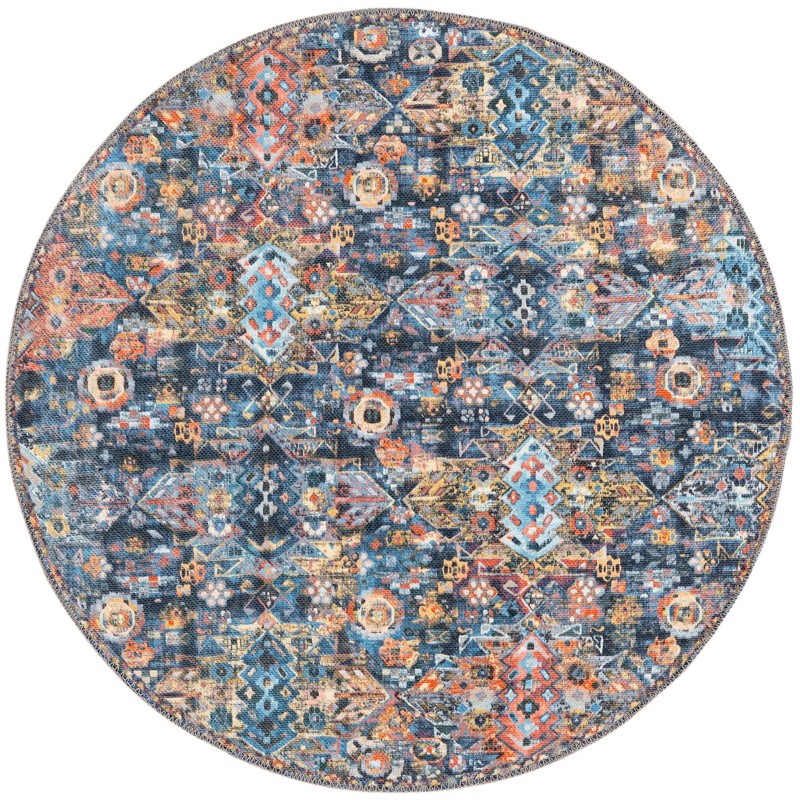 Waters · Geometric Washable Rug, multi