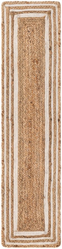 1' 2 x 5' 1 Healy · Border Braided Jute Rug, white