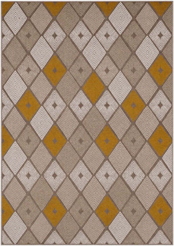 7' 1 x 10' Partridge · Argyle rug, ivory and yellow