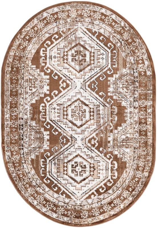 4' x 6' Harmon · Border rug, brown