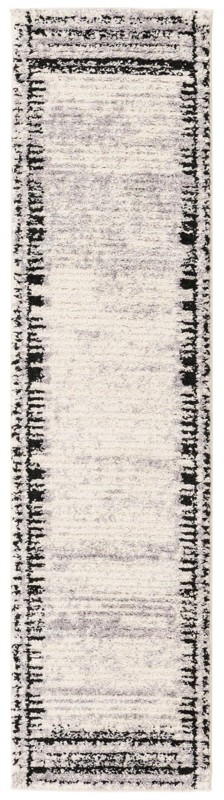 2' x 7' 10 Cardew · Border rug, black and white