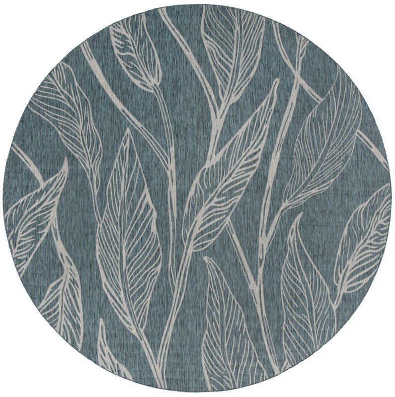 Milton · Floral / botanical Outdoor Rug, teal