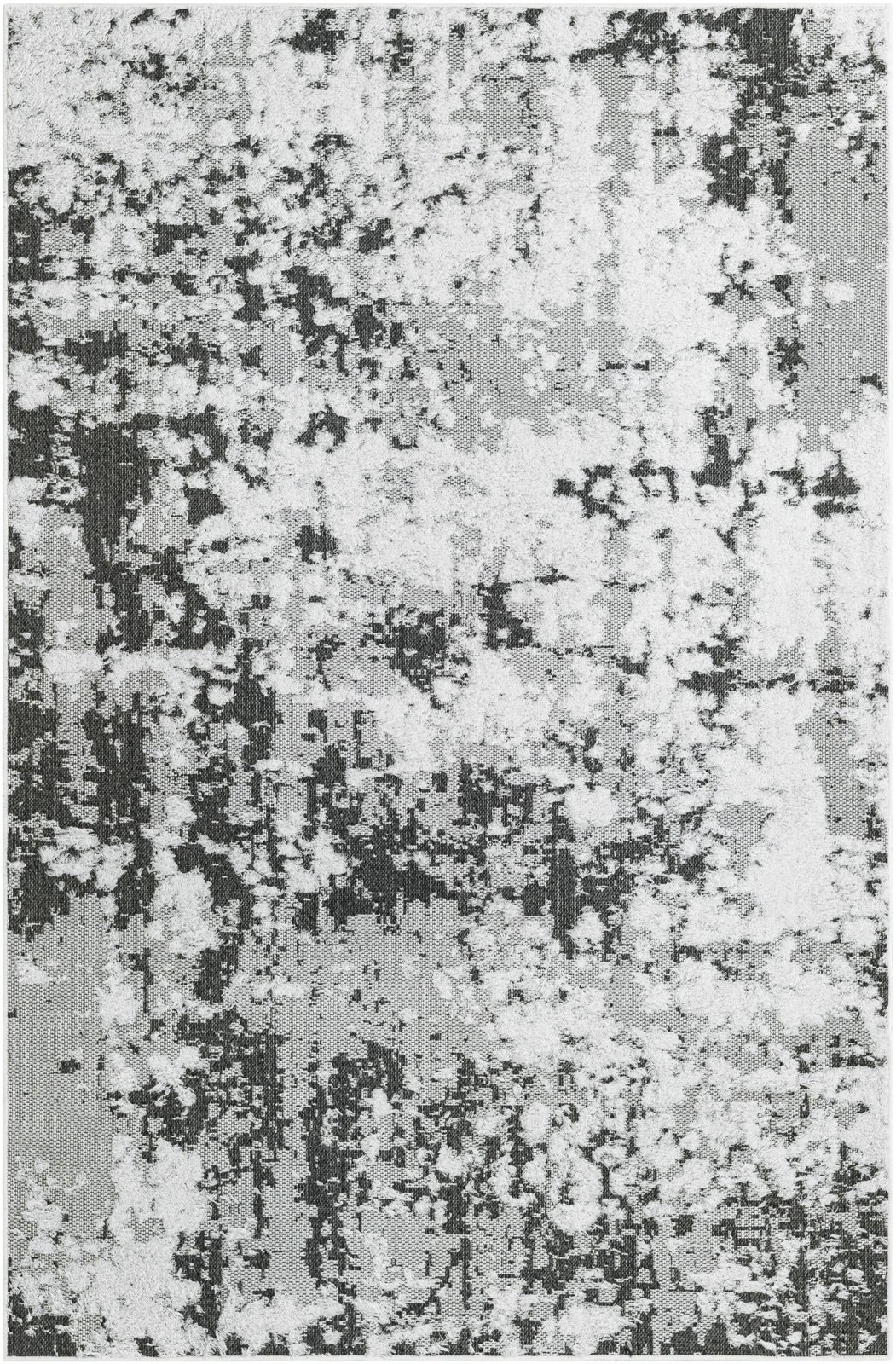 5' 3 x 8' Coxwell · Abstract rug, black, gray and ivory