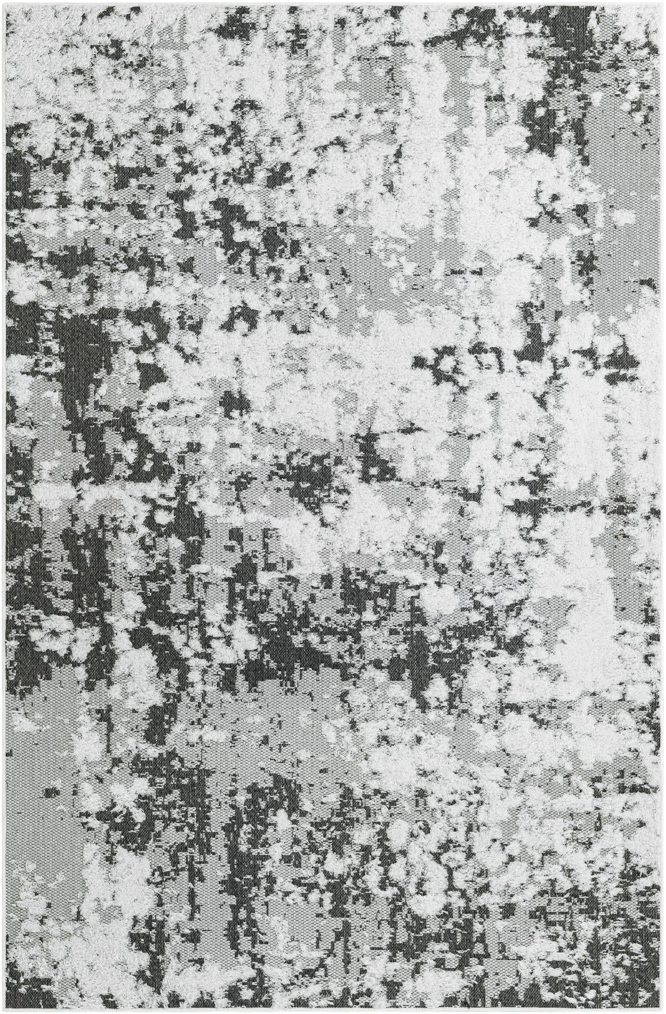5' 3 x 8' Coxwell · Abstract rug, black, gray and ivory